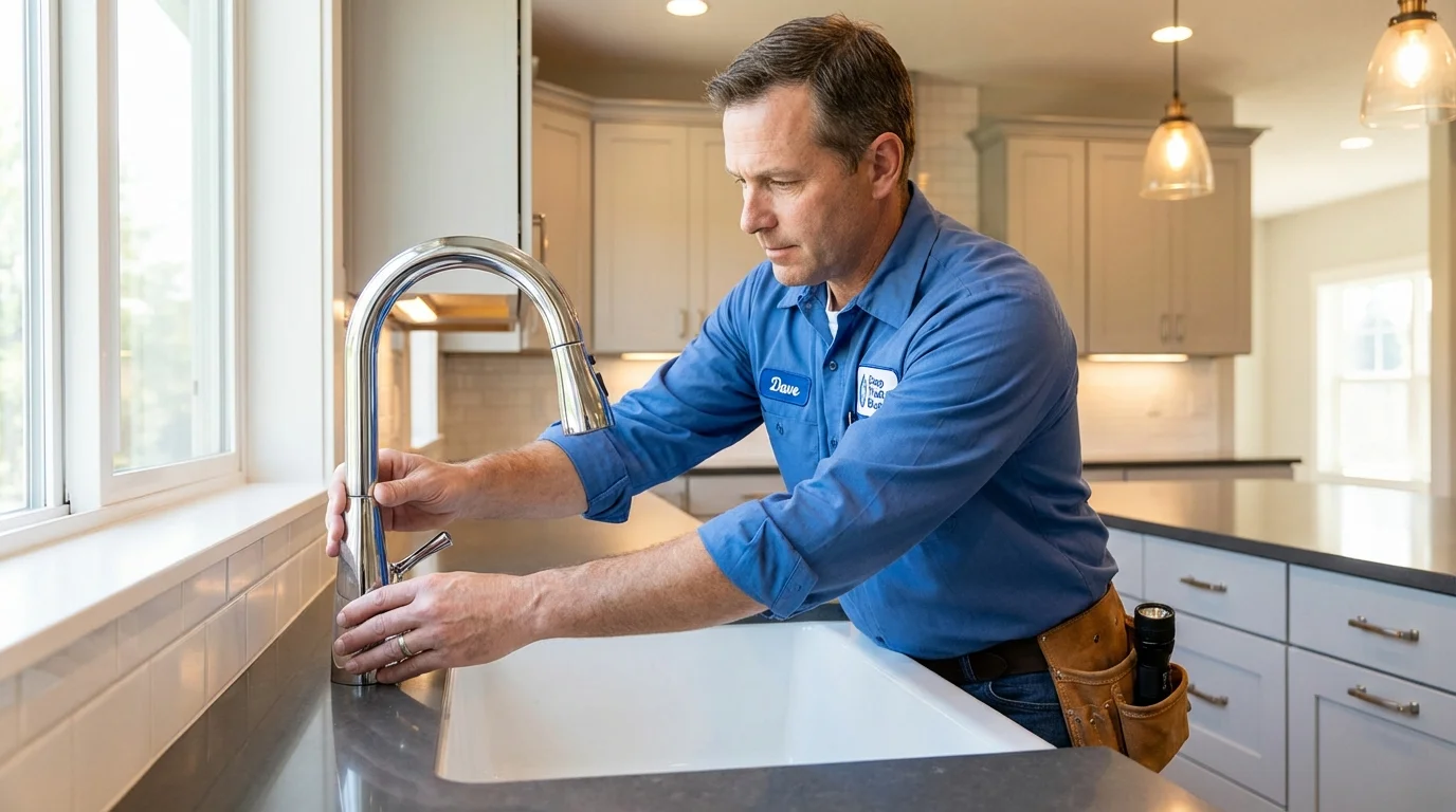 Kitchen faucet installation by Johns Plumbing LLC in Newaygo